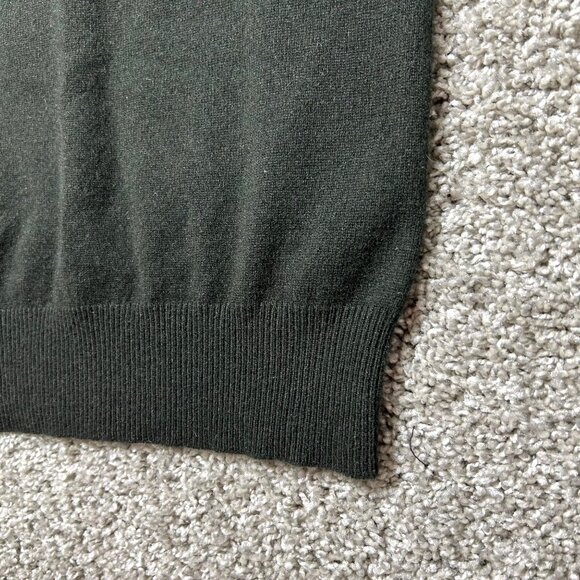 Anne Klein Women's Sz Medium Short Sleeve Knit Top Collar Dark Green - Picture 5 of 10